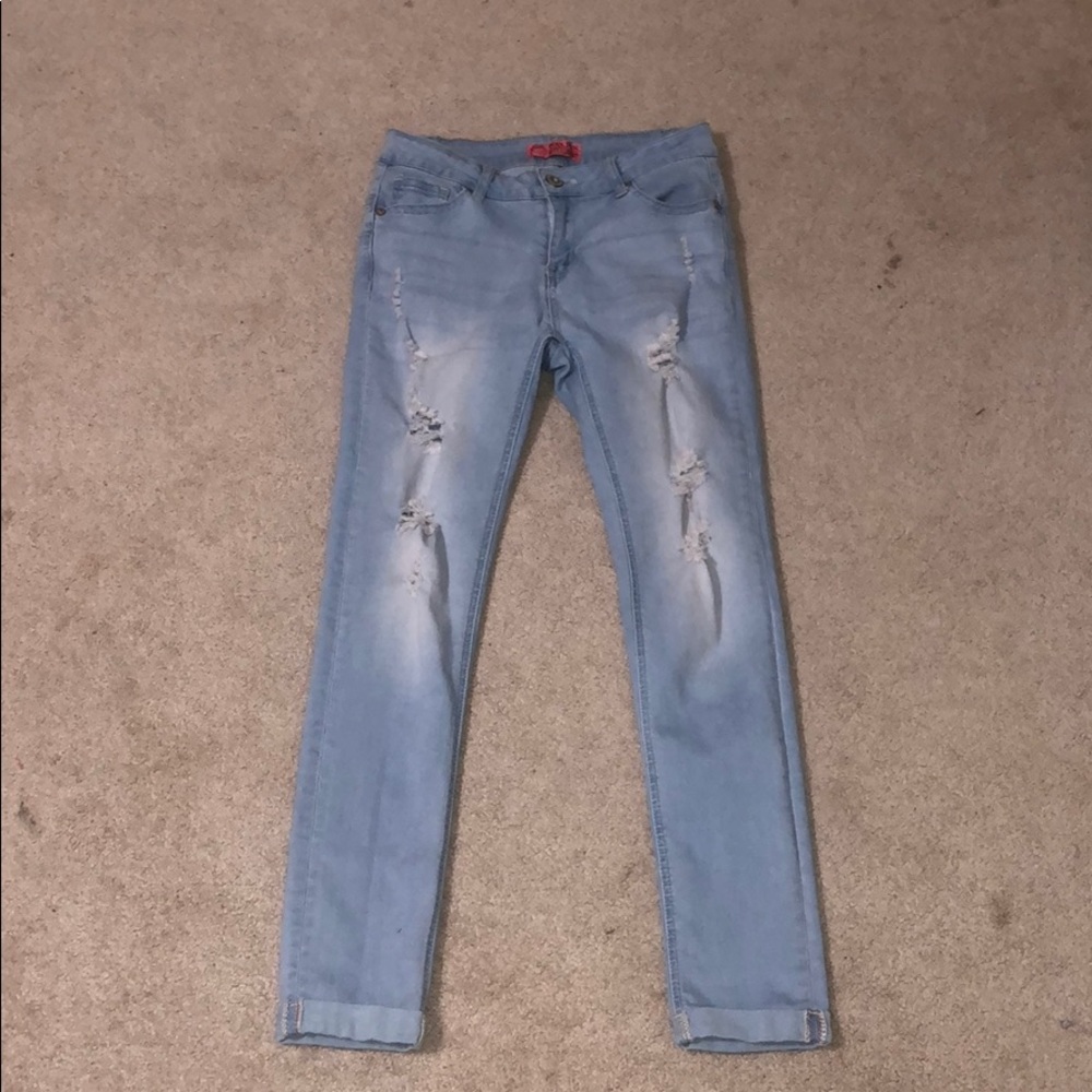 Light blue wax jeans
